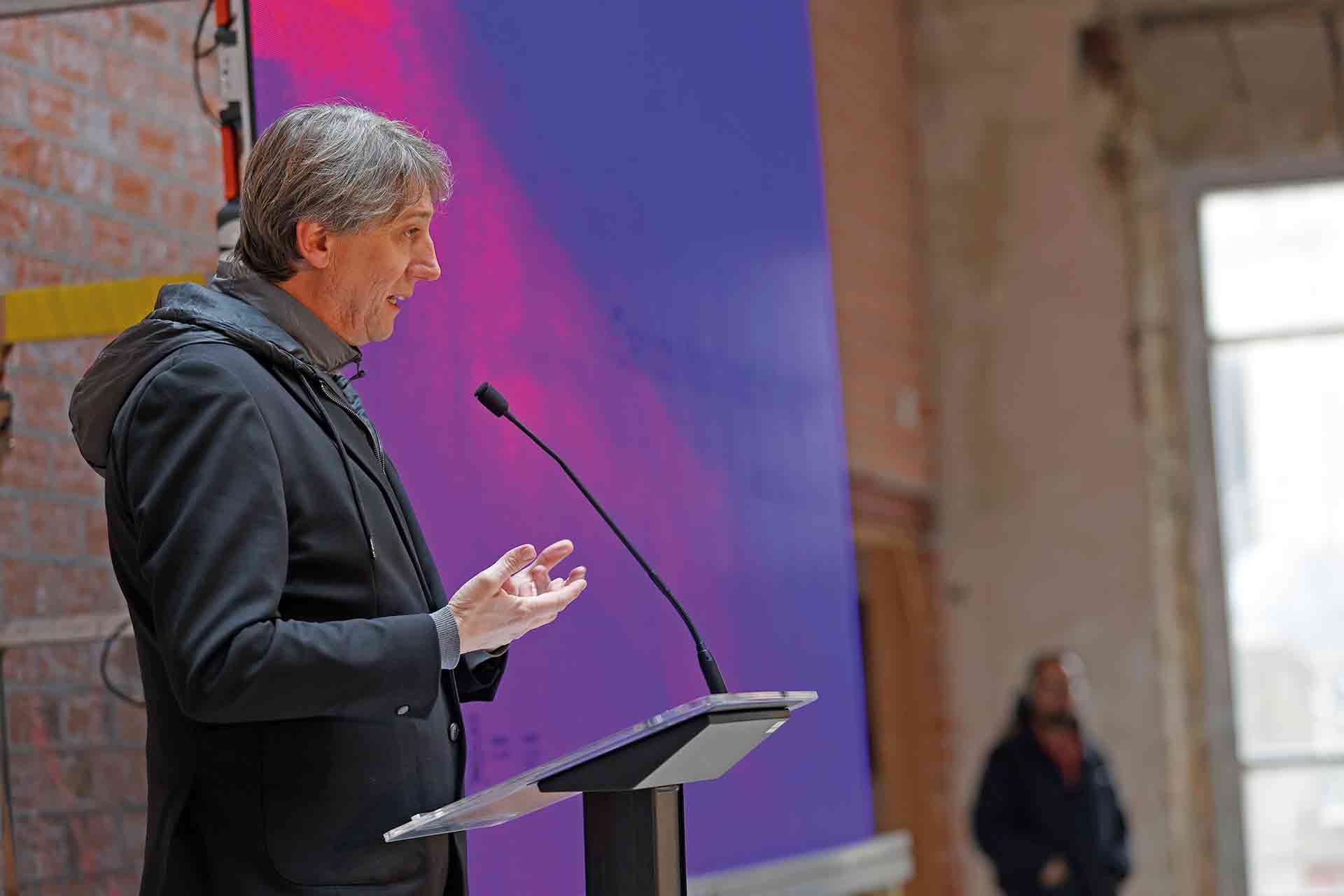 El alcalde de Soria, Carlos Martínez, en un acto público. / ICAL