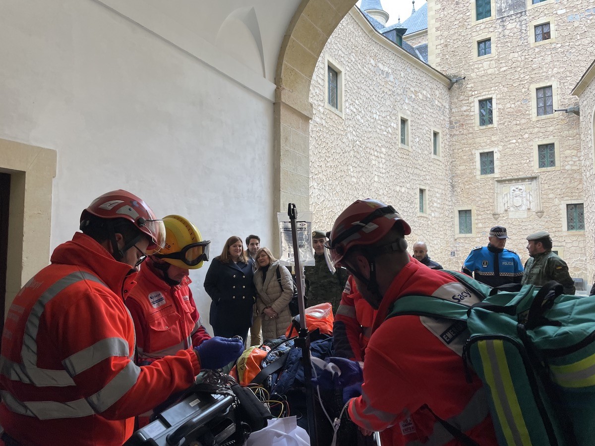Simulacro de emergencias en el Alcazar de Segovia 3