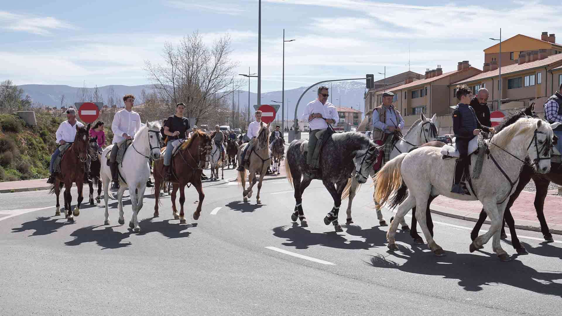 Salida de los caballistas para participar en el paseo que se prolongó hasta la capital segoviana. / Miguel Ángel Fernández