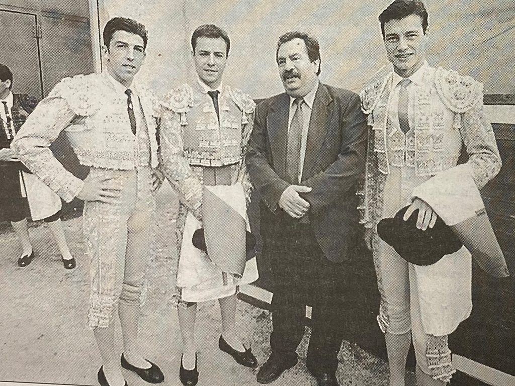 Valsaín, llave del inicio de la temporada taurina segoviana 3 Andrés Sánchez, Alberto Ramírez, Miguel Padilla y Antonio Pérez ‘El Renco’, en la inauguración. / FERNANDO PEÑALOSA