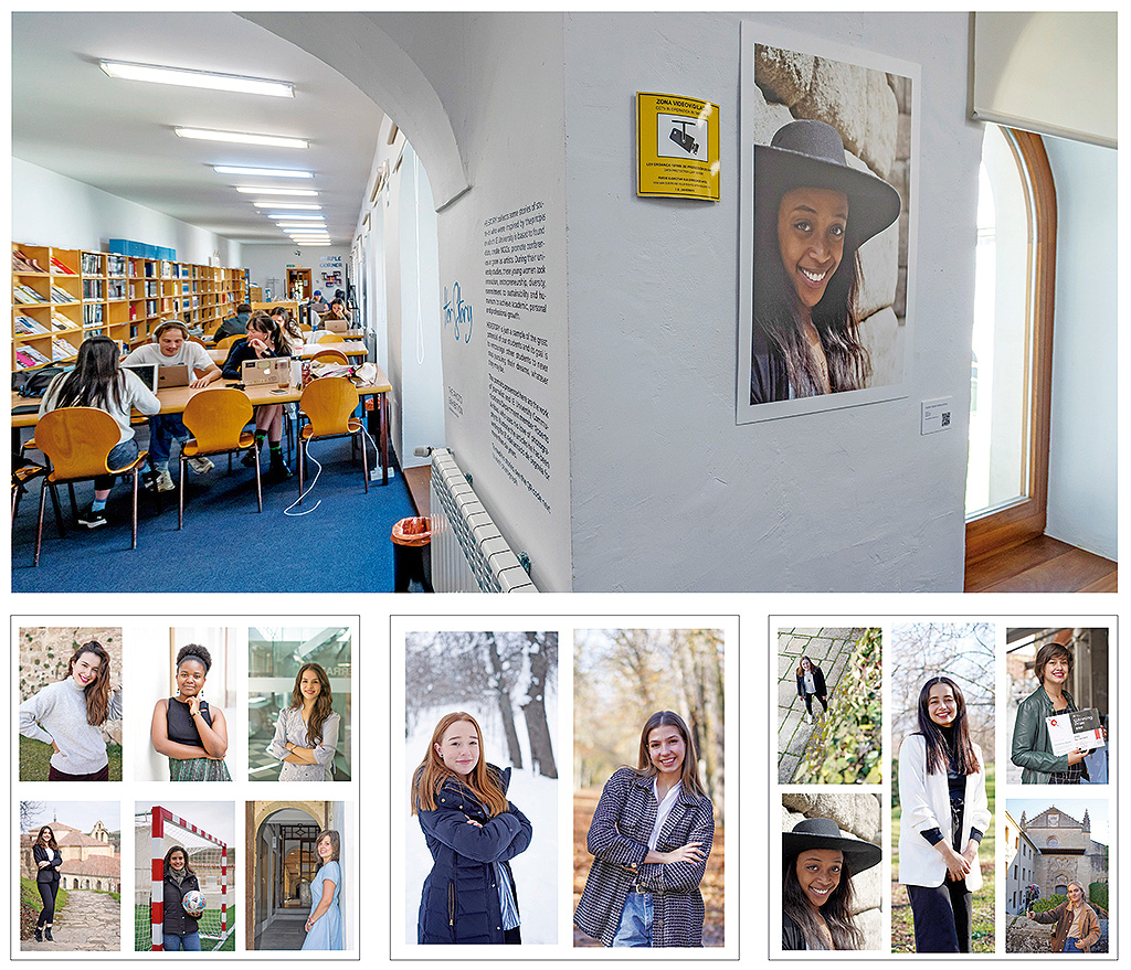 Las trece jóvenes protagonistas de las exposición estudiaron en el campus de IE University en Segovia y representan hasta diez países de Europa, África y América. Roberto Arribas.