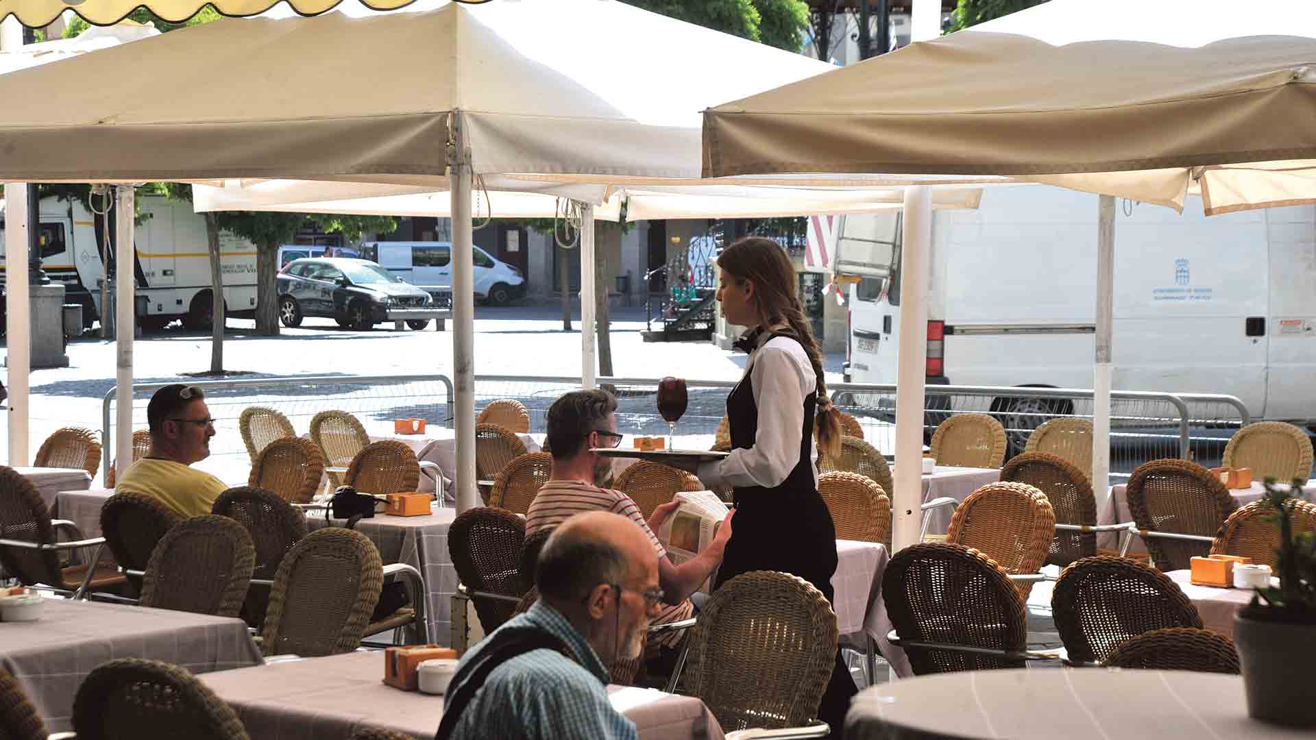 Trabajadores de hostelería.
