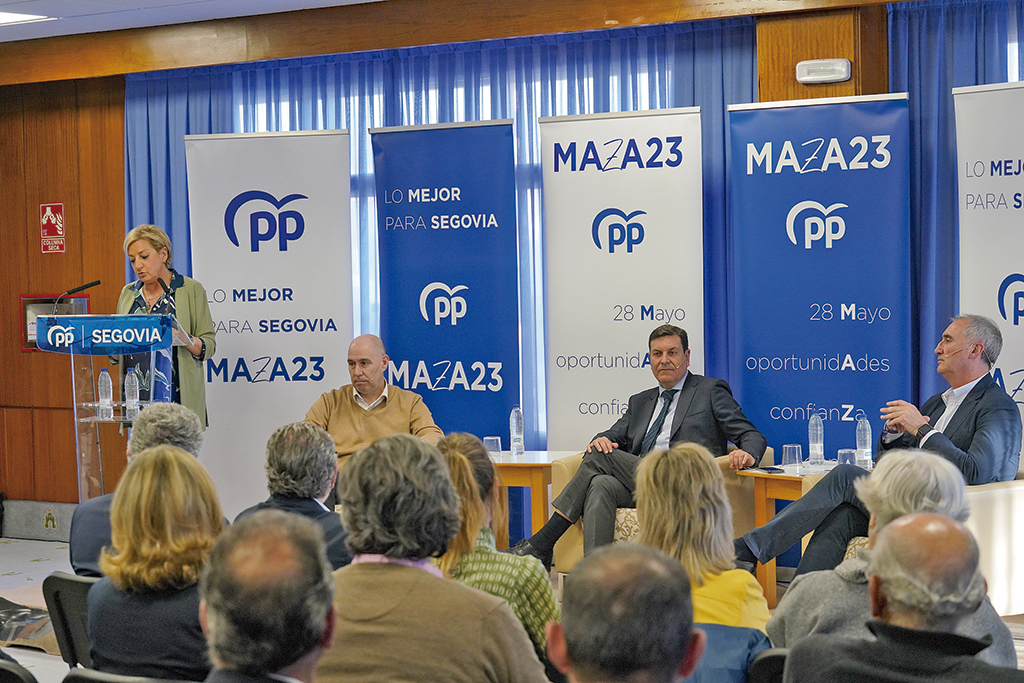 El Partido Popular de Segovia reunió a un centenar de personas en un acto con el lema ‘Reto de la industria en Segovia’ en torno a la candidatura de José Mazarías. Miguel Ángel Fernández.
