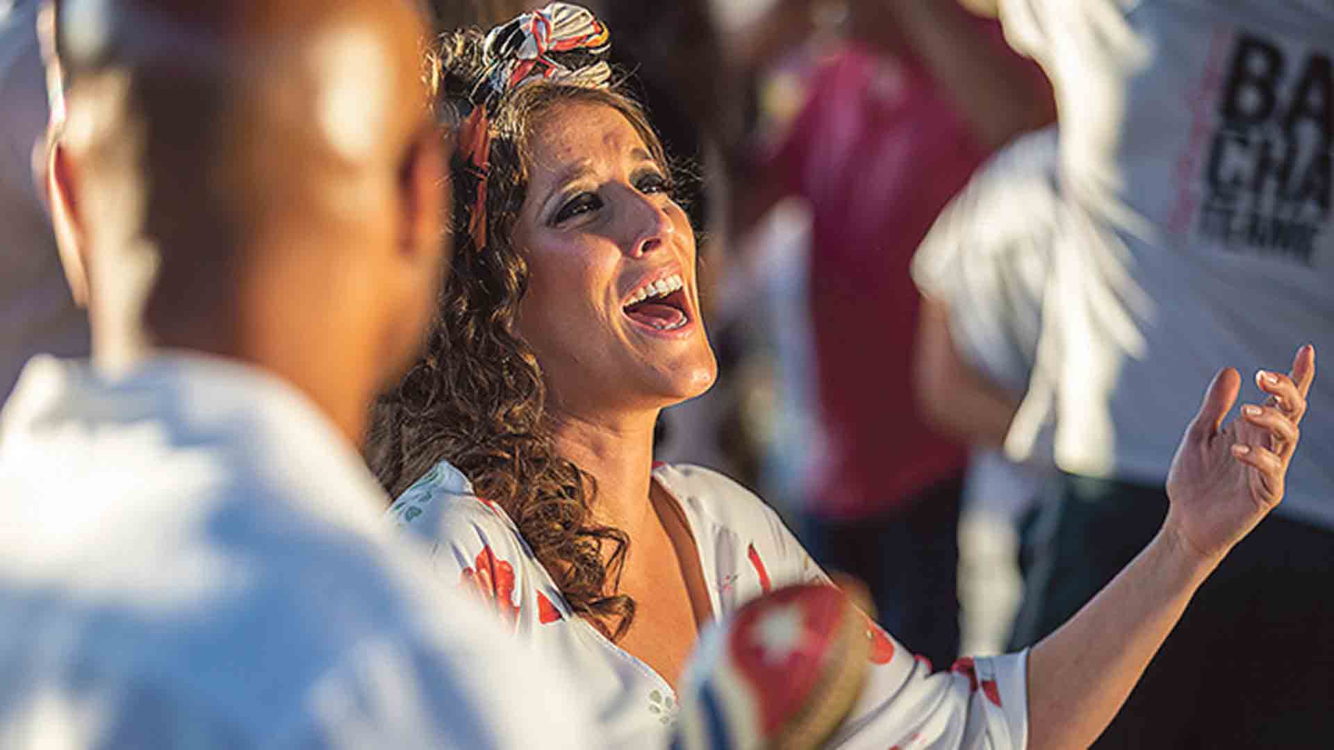 La cantaora onubense Argentina, durante uno de sus conciertos. / E. A.