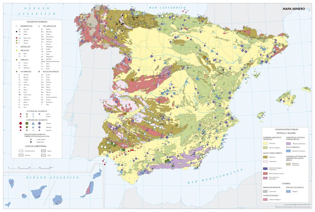 Espana Mapa minero 2017 mapa 15844 spa