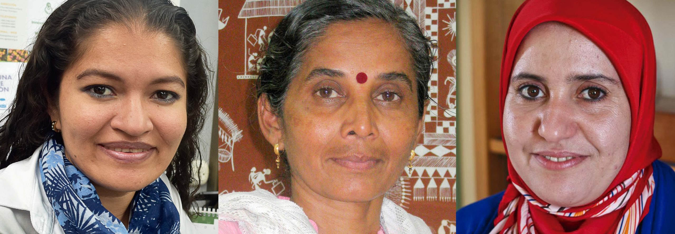 Algunas de las mujeres cuyas fotografías y testimonios forman parte de la muestra que se expone hasta el día 12 de mayo en el Ágora del Campus María Zambrano. / E. A.