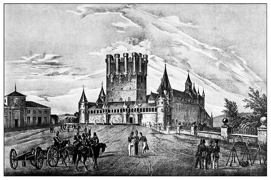 Los jardines de la plaza de la reina Victoria Eugenia 3 La plaza, desembarazada de ruinas, en litografía anónima de 1838.