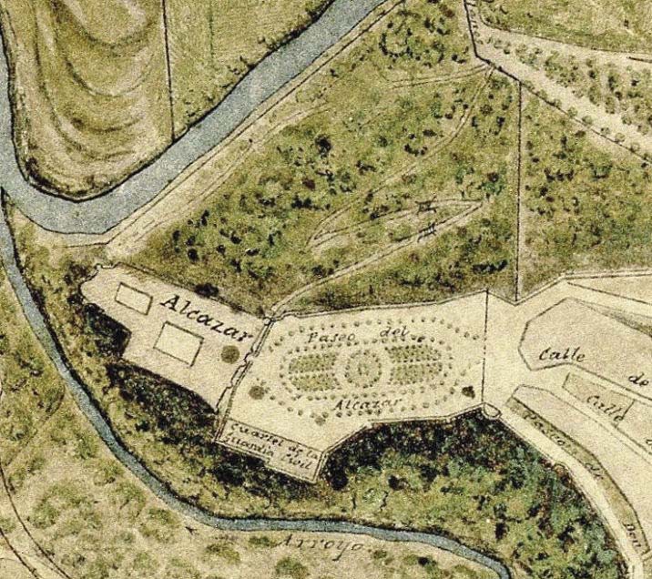 Los jardines de la plaza de la reina Victoria Eugenia 4 Dibujo del jardín en el plano de Segovia realizado por Joaquín Odriozala en 1901.