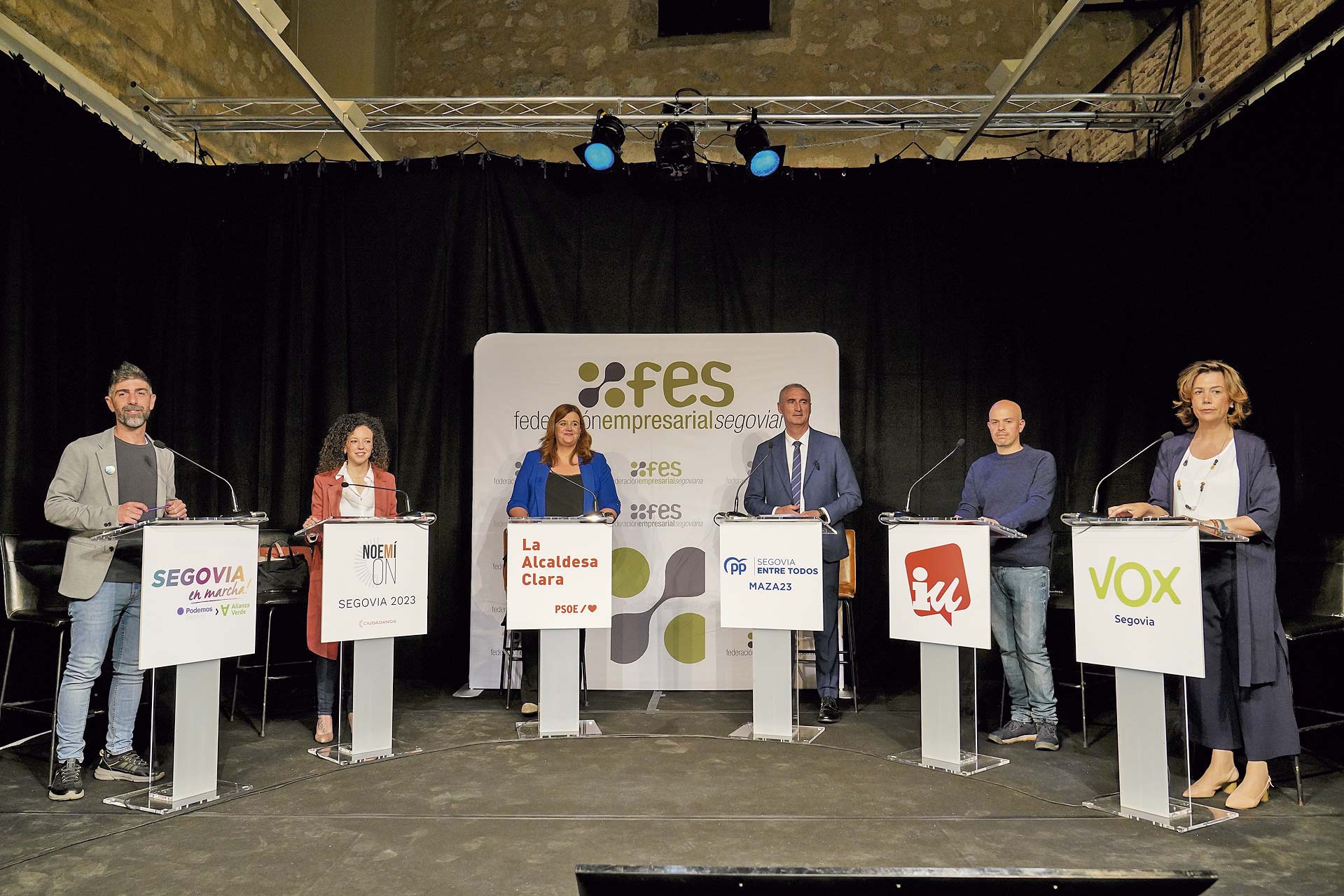 Los seis candidatos a la Alcaldía de Segovia.