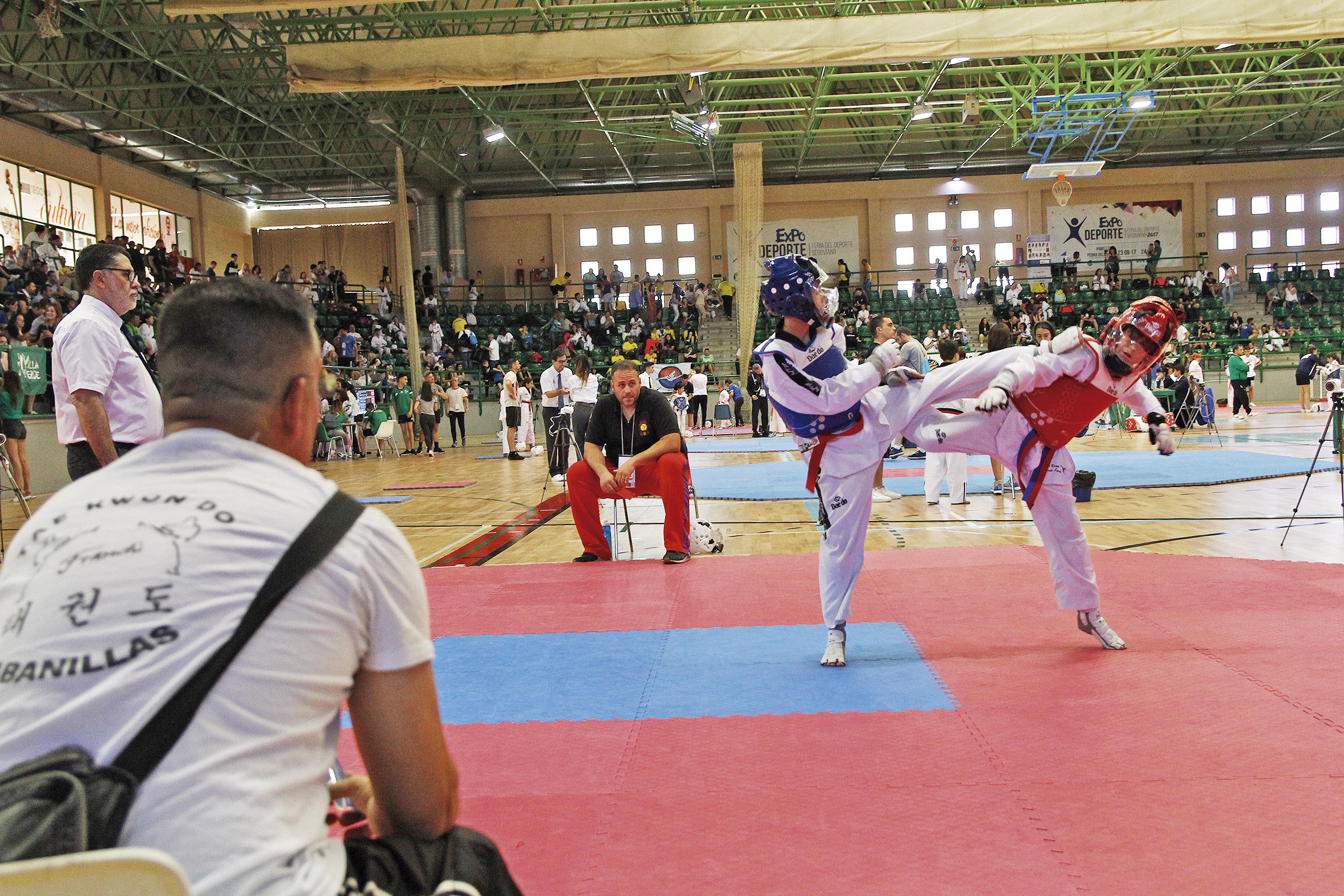Uno de los combates de una pasada edición del Open Ciudad de Segovia de taekwondo./ NEREA LLORENTE