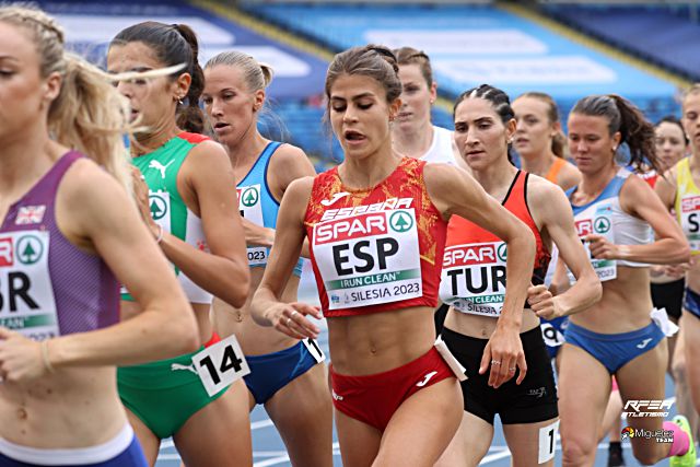 Águeda, durante un momento de la prueba del 5.000./ RFEA