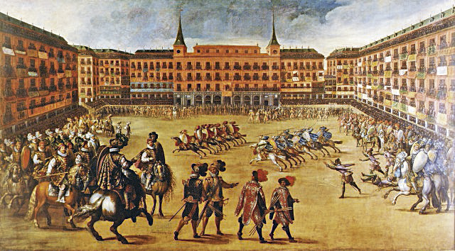 Segovia festeja el nacimiento del príncipe Felipe Próspero (1658) 4 Juegos de cañas en la Plaza Mayor de Madrid.