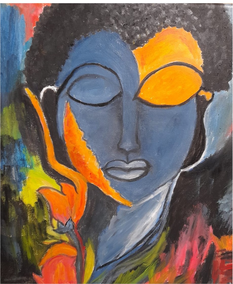 Uno de los retratos de esta artista autodidacta, que forma parte del cartel anunciador de la exposición. / E. A.