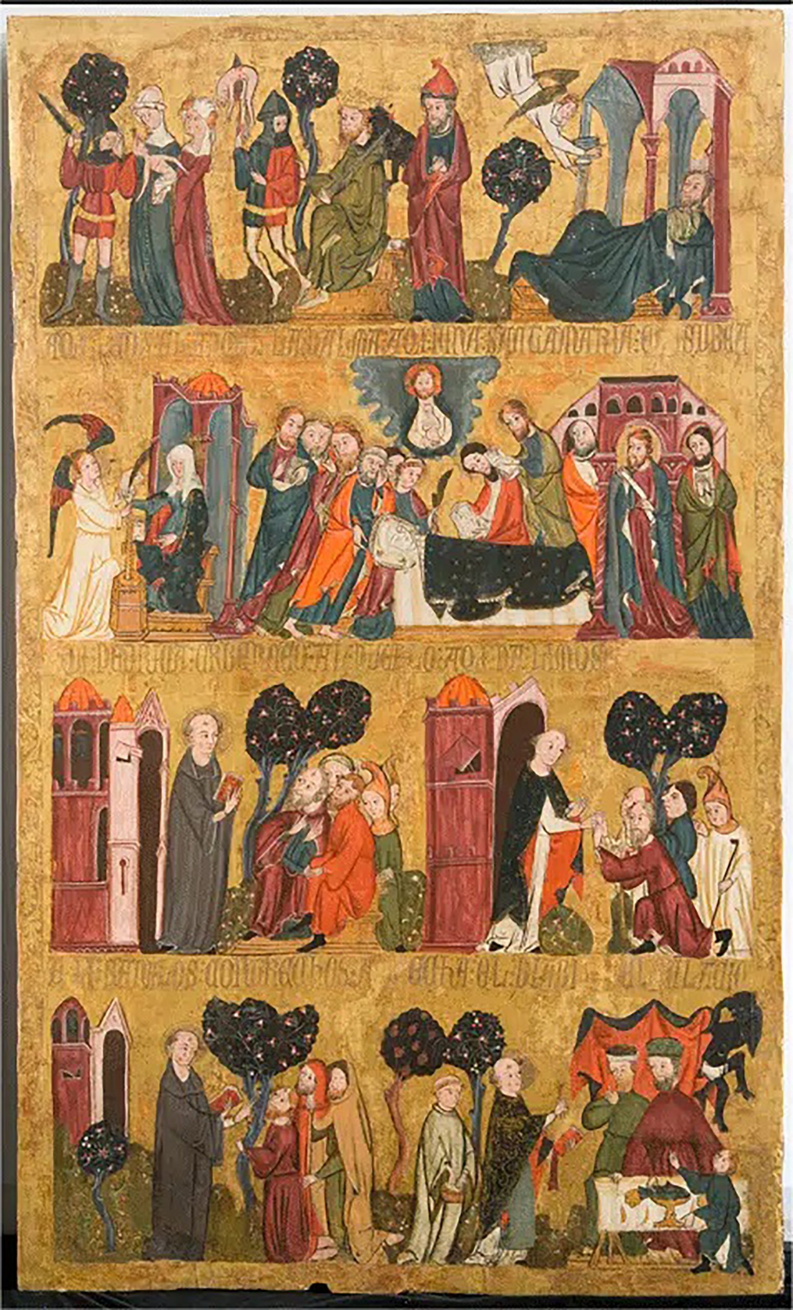 Pintura sobre tabla de San Millán de la Cogolla (siglo XIV, Museo de La Rioja).