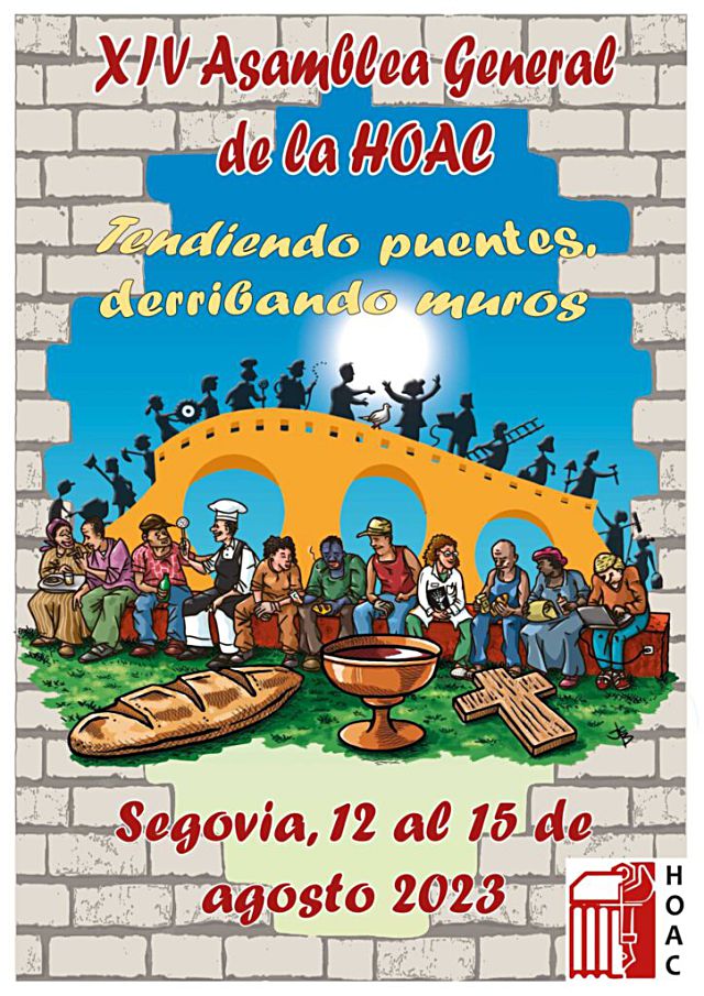 Cartel de la asamblea general de la HOAC que se celebrará en Segovia.