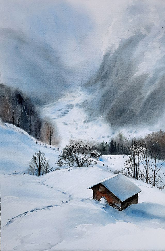 Paisajes que nos rodean 2 La nieve y la montaña, muy presente en la obra de Feli.