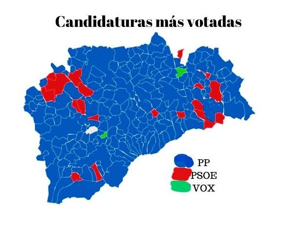 Partidos más votados por municipios