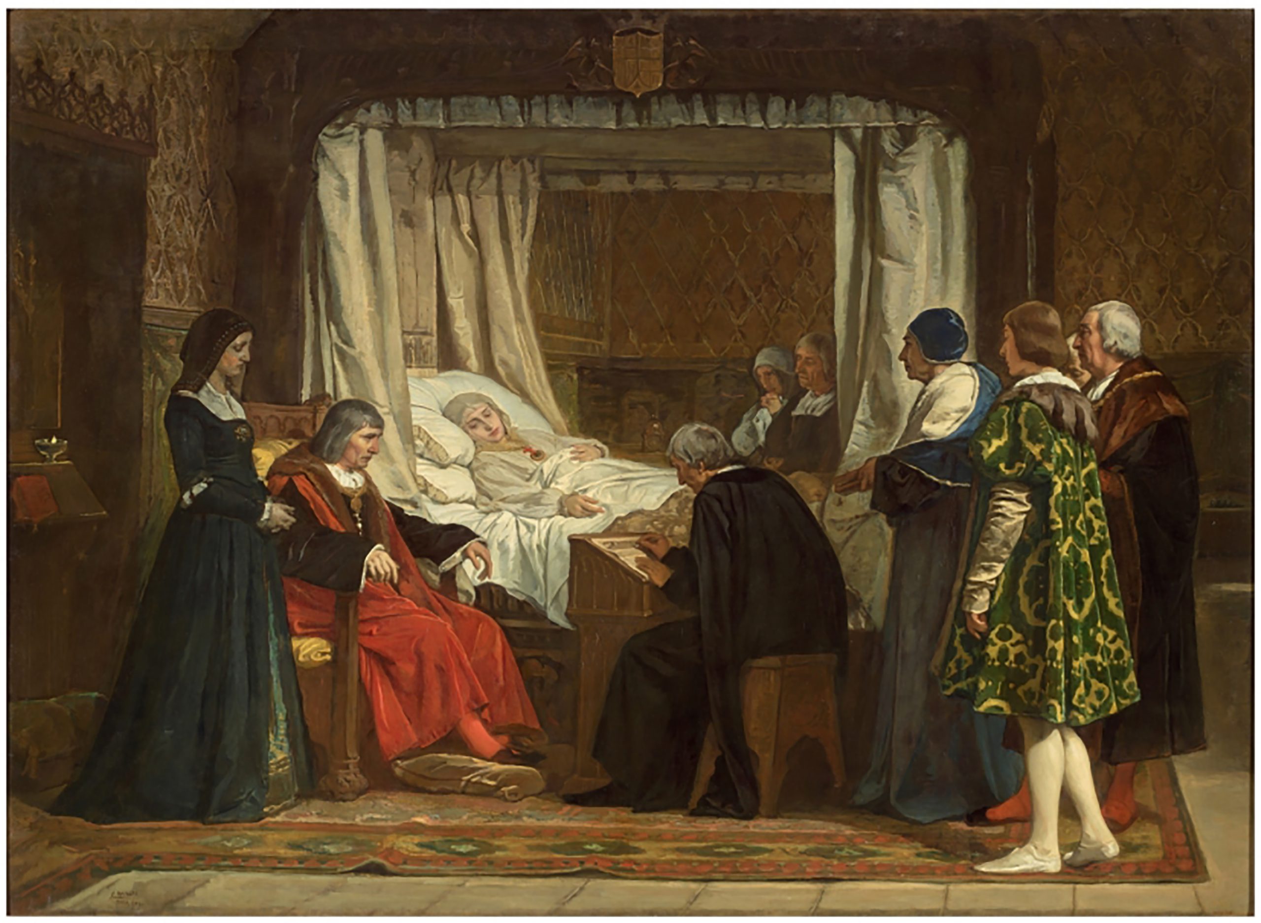 “Isabel la Católica dictando su testamento”, pintura de Eduardo Rosales.