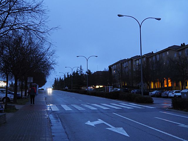 Un apagón en la calle Gerardo Diego en Nueva Segovia./ KAMARERO