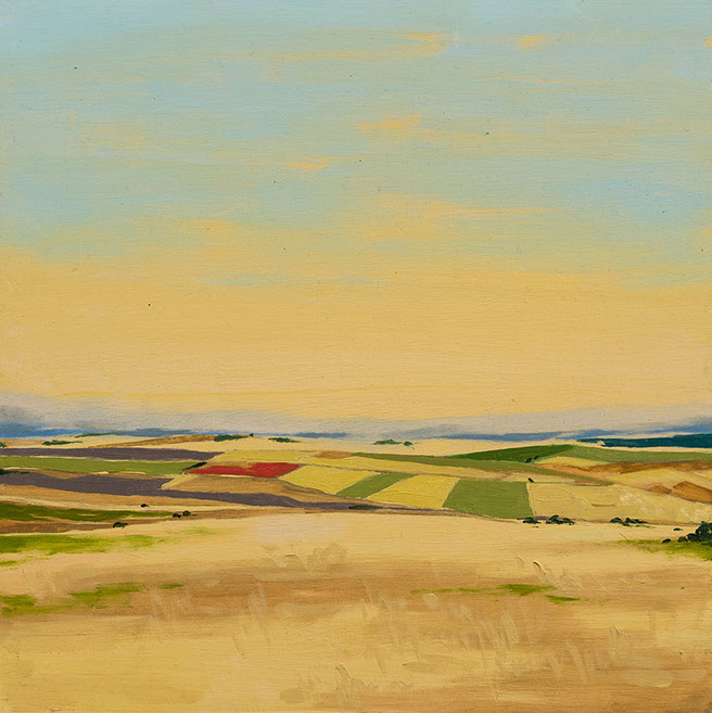 “Campiña 2” de Isabel Felipe (Facultad de BB. AA de Zaragoza, 
campus de Teruel, Curso de Pintores 2018) / Diego Conte Bragado (Real Academia de Historia y Arte de San Quirce).