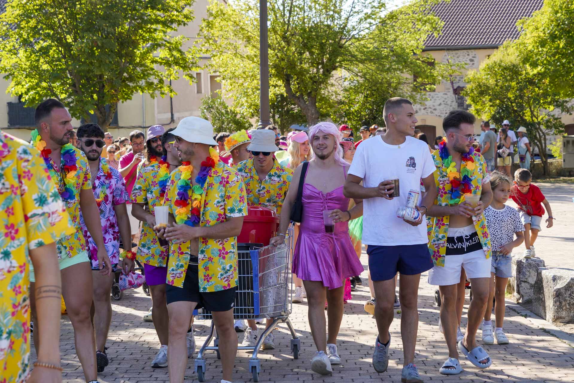Desfile de peñas de Collado Hermoso. / MIGUEL ÁNGEL FERNÁNDEZ