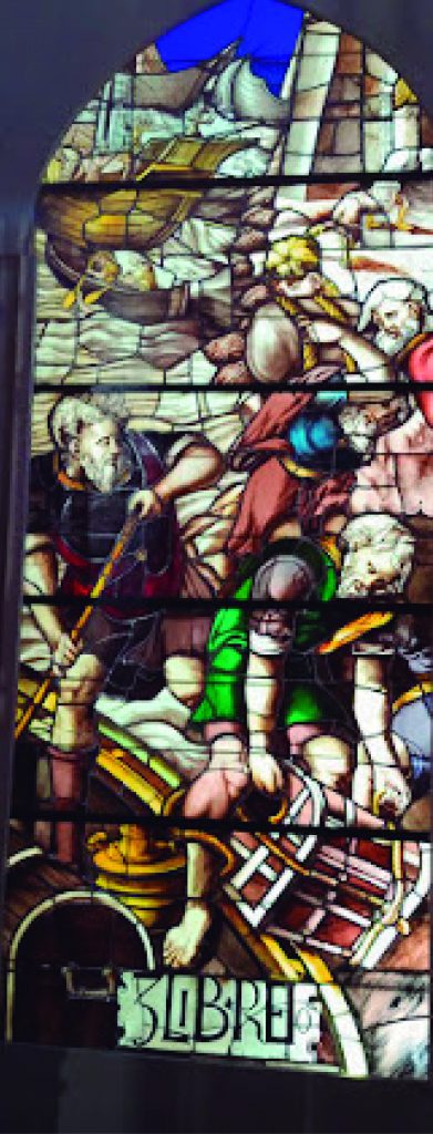 Vidriera de la Adoración de los Magos 3 La flota de mensajeros de Jirán Rey de Tiro.