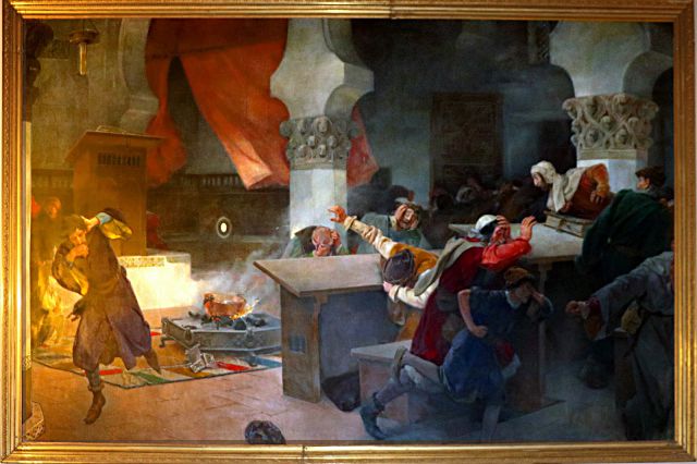 ‘El Milagro de la Eucaristía’ (Vicente Cutanda), cuadro de la iglesia del Corpus.