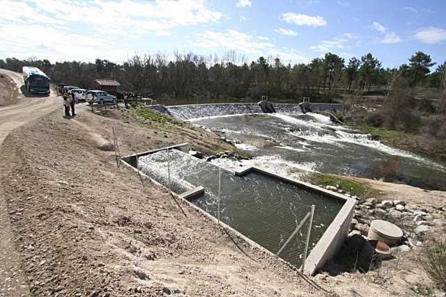 Presa sobre el río Cega desde la que se toma el agua para recargar el acuífero subterráneo de El Carracillo.