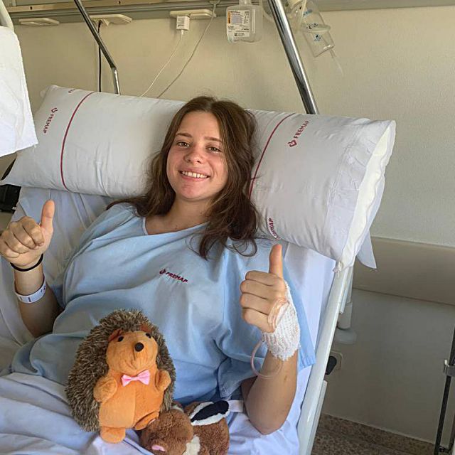 Cristina, tras la operación. / E.A.