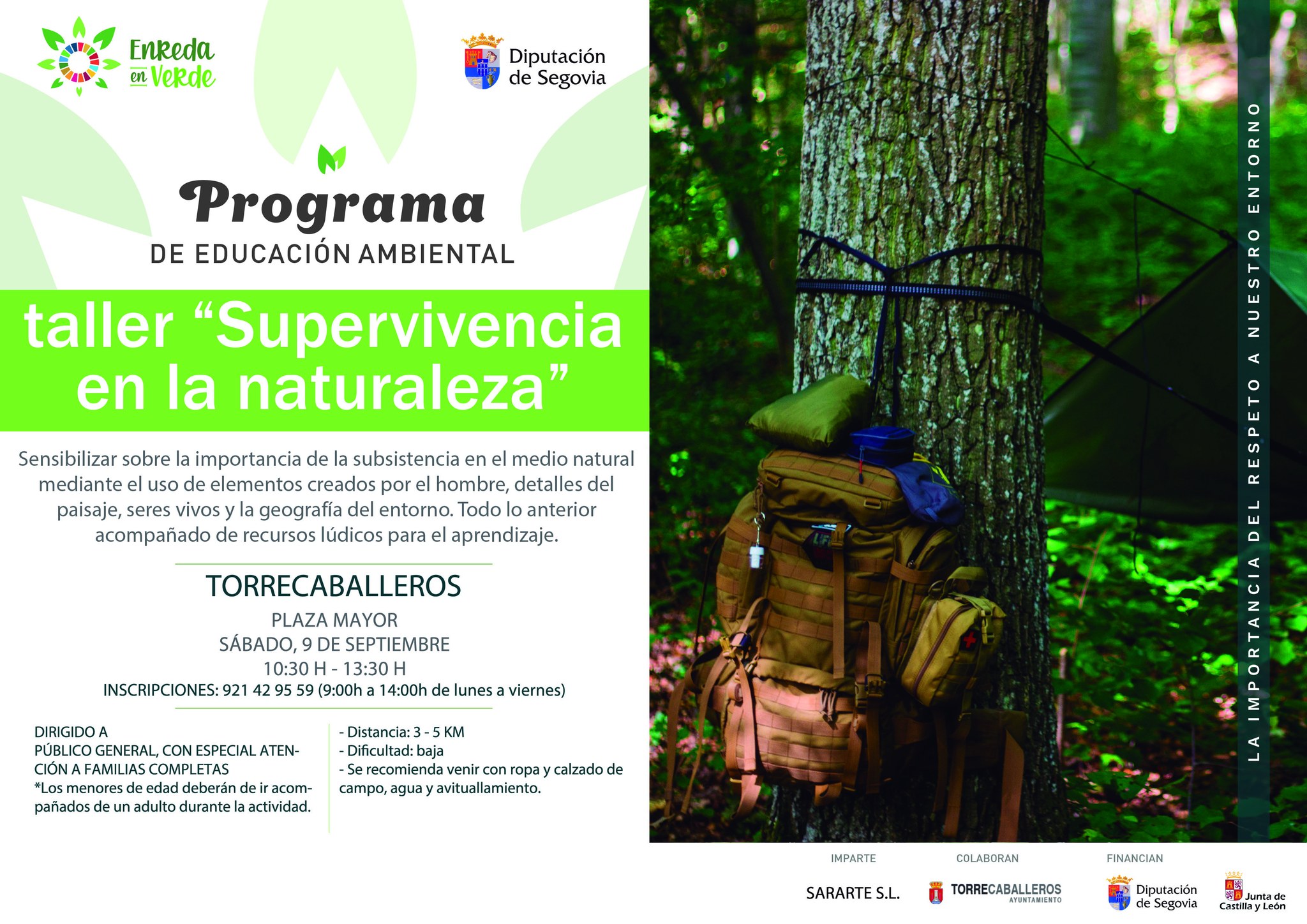El taller 'Supervivencia en la naturaleza' llega a Torrecaballeros.