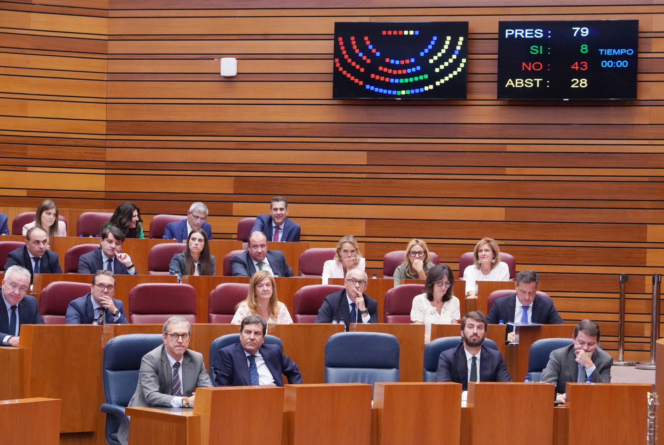 Momento de una de las votaciones llevadas a cabo durante la segunda jornada de Pleno en las Cortes. / Miriam Chacón