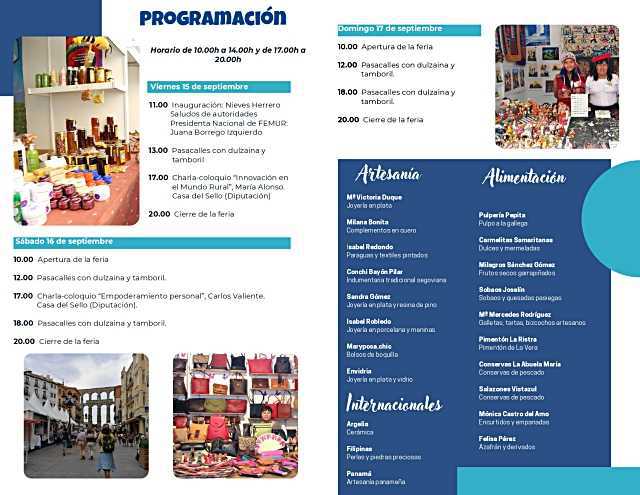 La XXVI Feria Internacional de la Mujer Rural trae artesanía, alimentación y productos exóticos 2 Programa de la XXVI Feria Internacional de la Mujer Rural ProNatura
