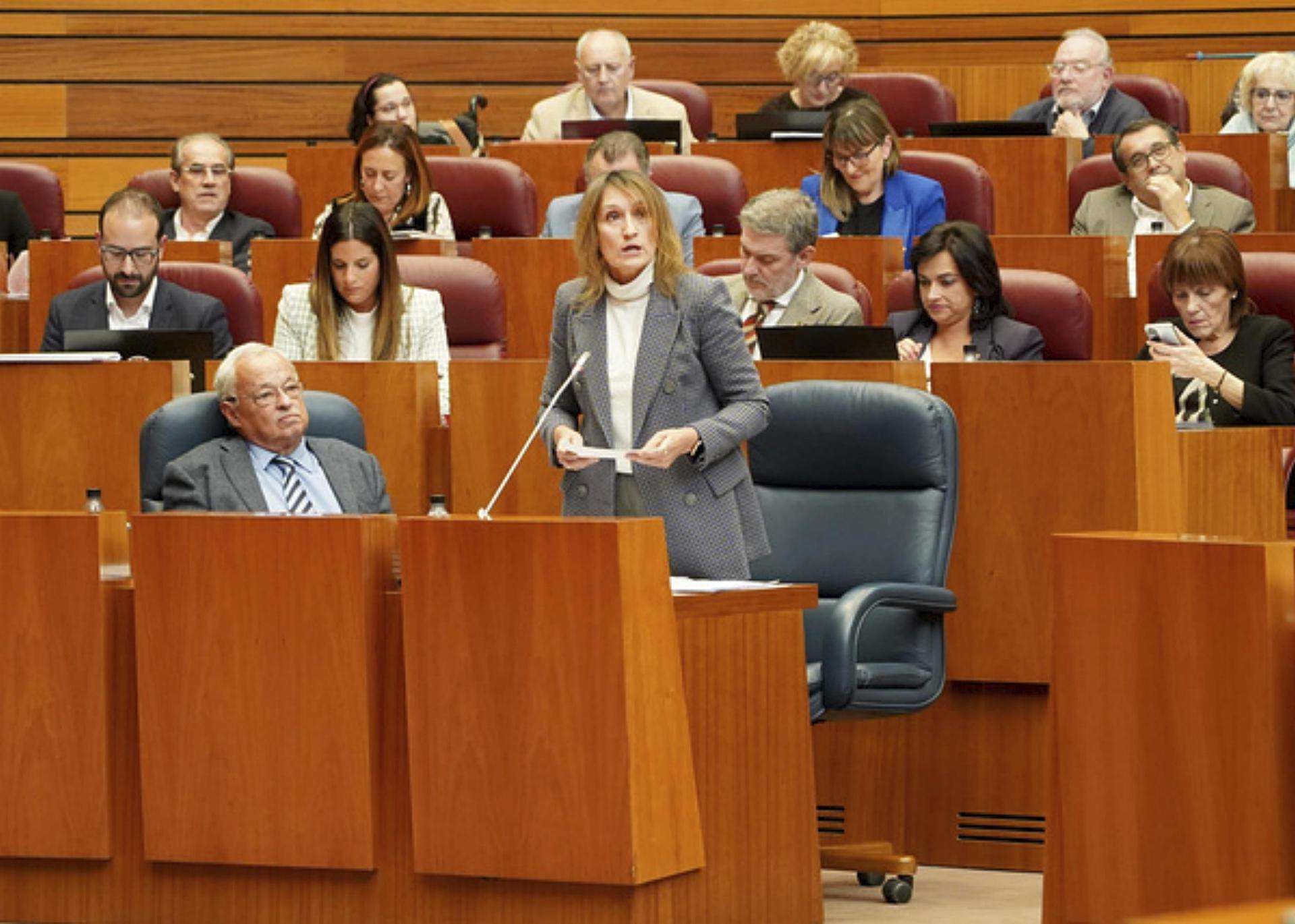 La Consejera de Educación en el Pleno en las Cortes en el día de ayer.