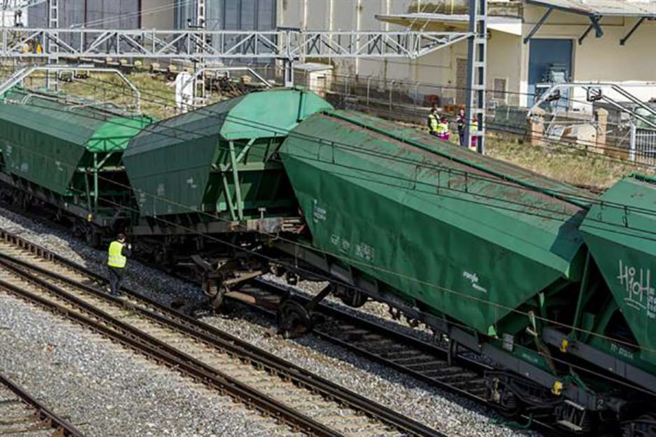 Descarrilamiento de ocho vagones de un tren de mercancías a la altura de Arévalo que ha causado un herido leve y mantiene cortado el tráfico ferroviario Raúl Sanchidrián