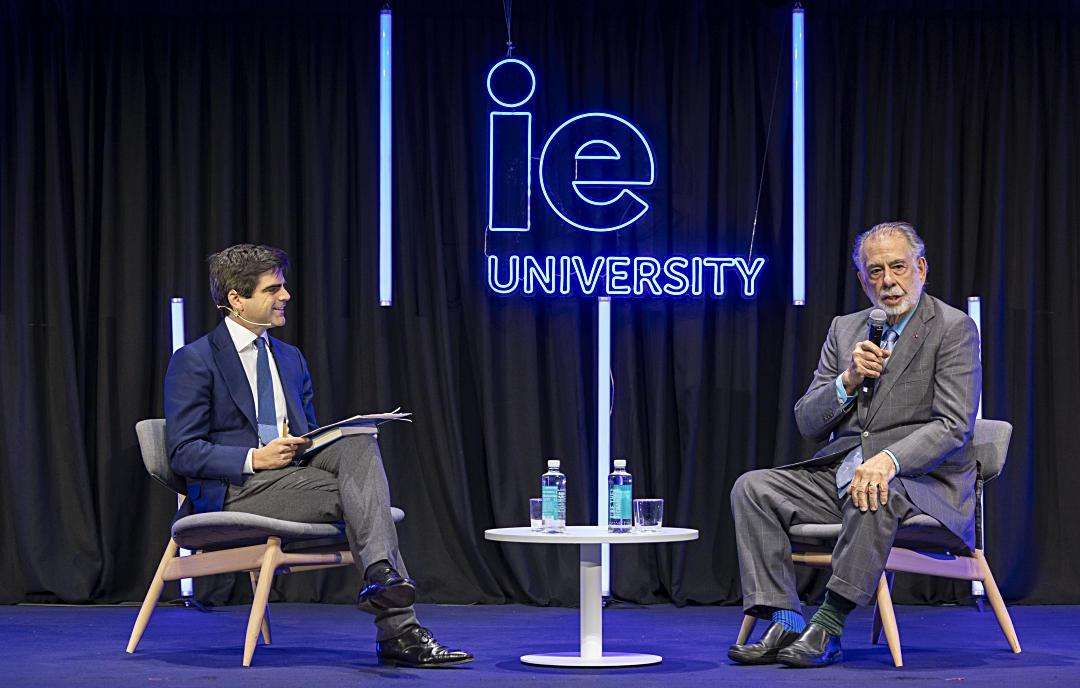 Diego del Alcázar Benjumea y Francis Ford Coppola durante su charla en el evento ‘The Next 50’. IEU.