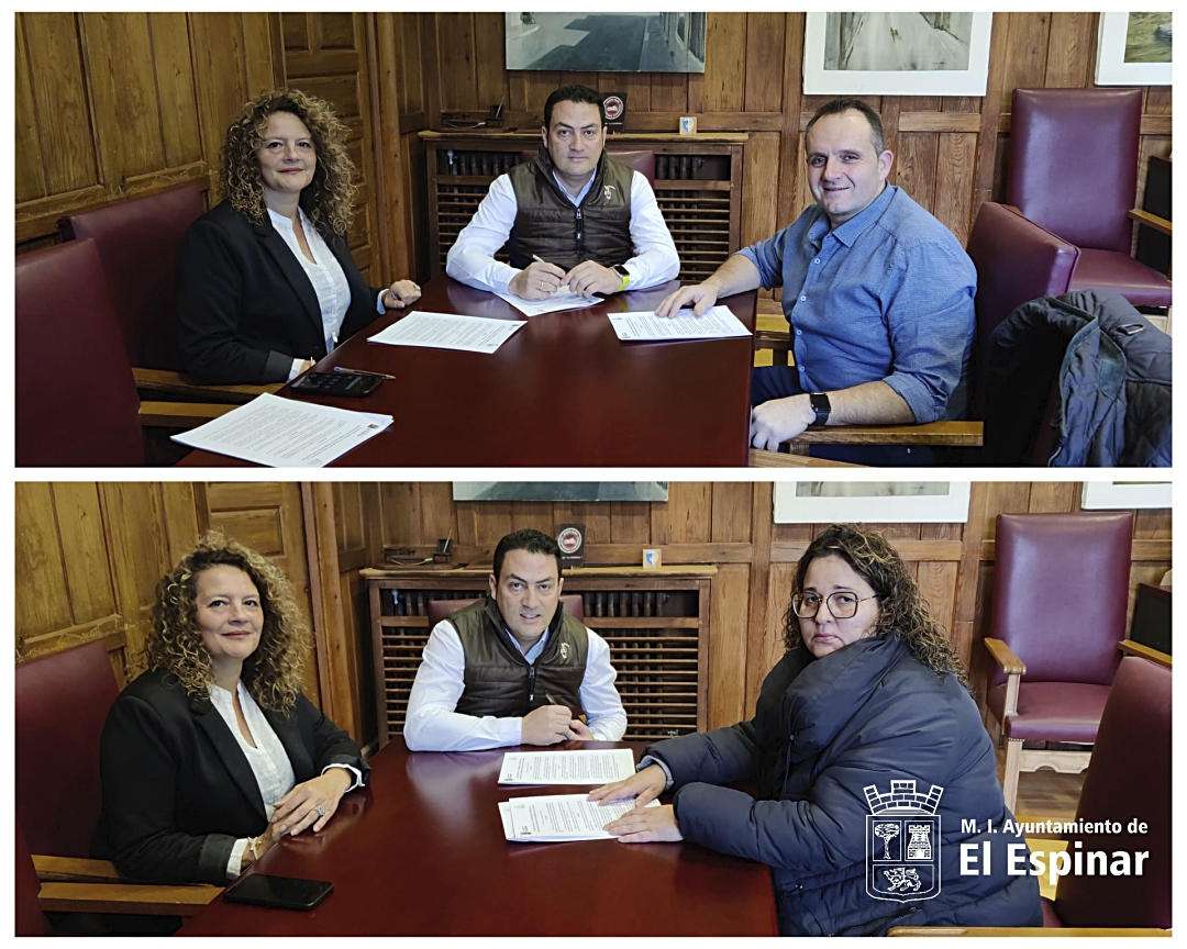 Firmas del convenio en el Ayuntamiento de El Espinar.