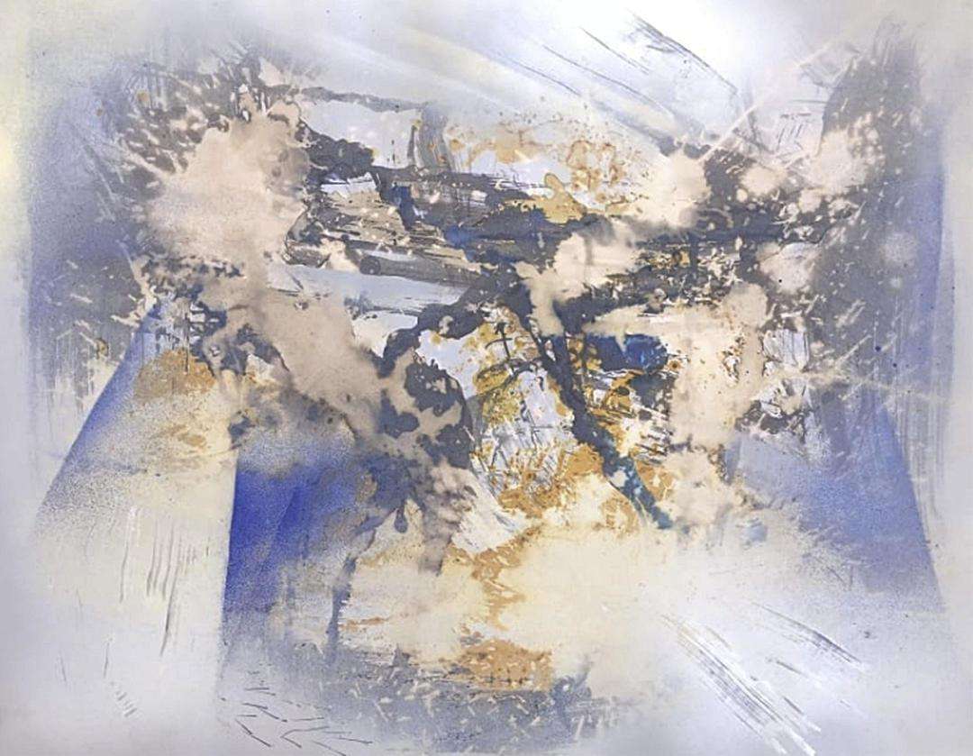 Fragmento de la obra ‘Universo’, hecha con técnicas mixtas.