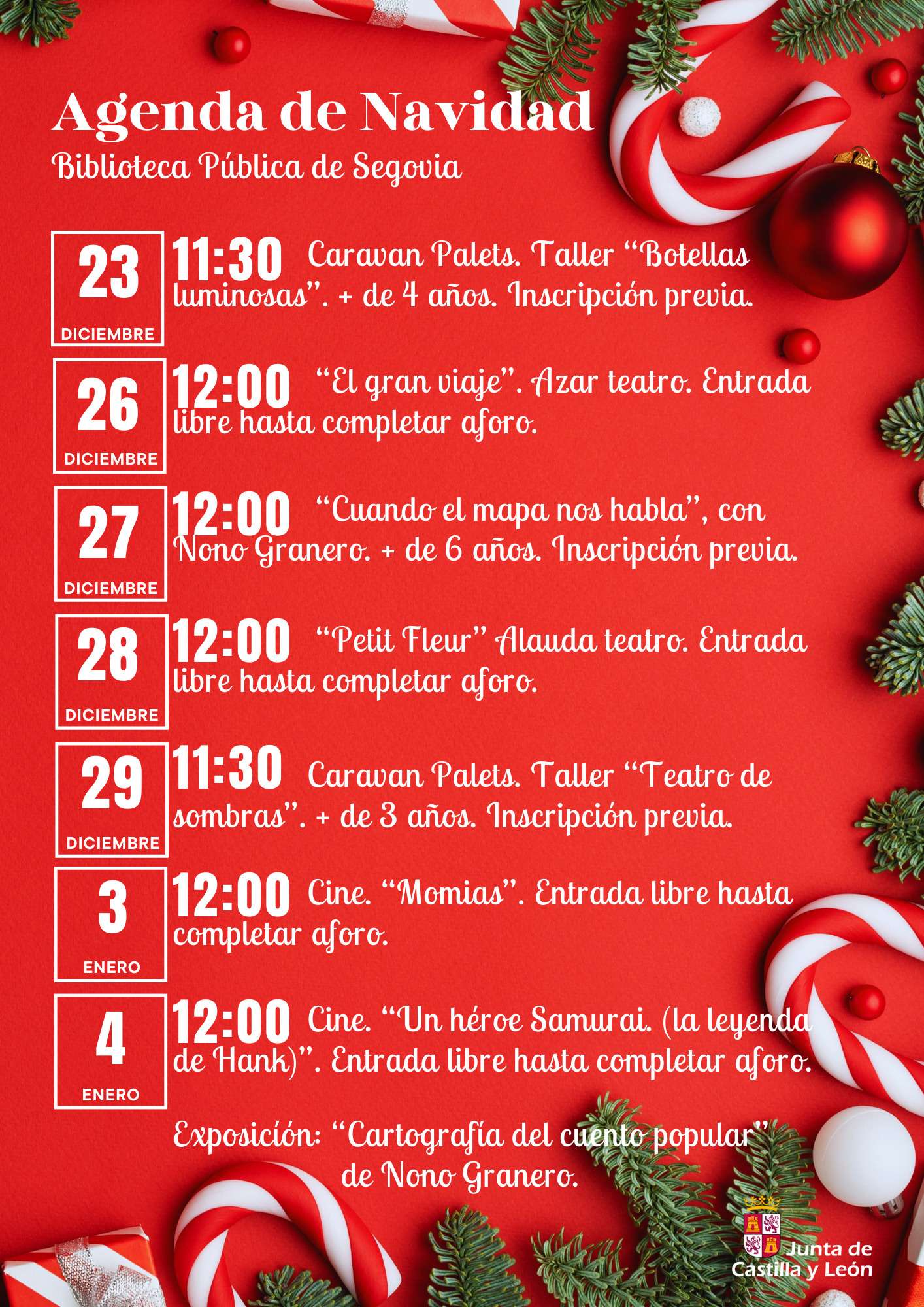 Agenda de Navidad Biblioteca Pública