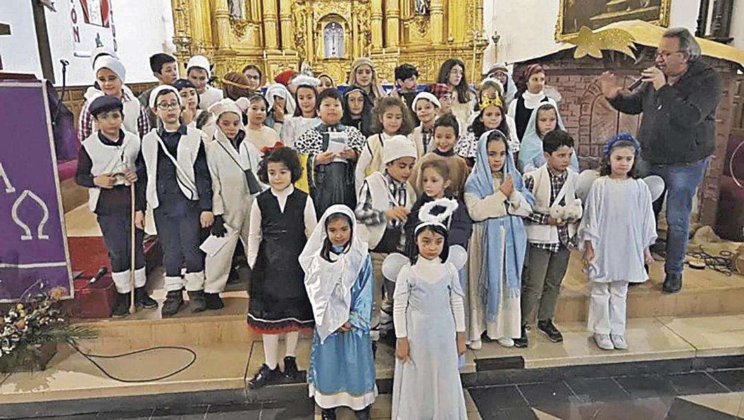 Belén viviente en la iglesia parroquial de Cantimpalos.