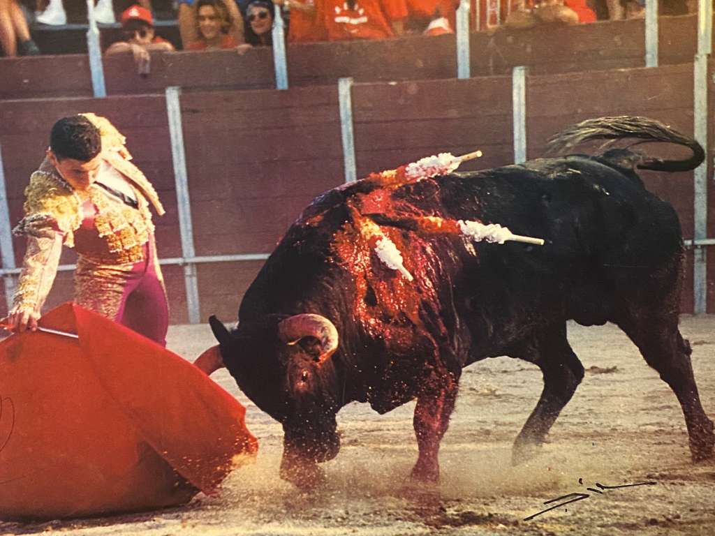 Muleta de Óscar González 'El Segoviano'. / GIL Muleta de Óscar González 'El Segoviano'. / GIL