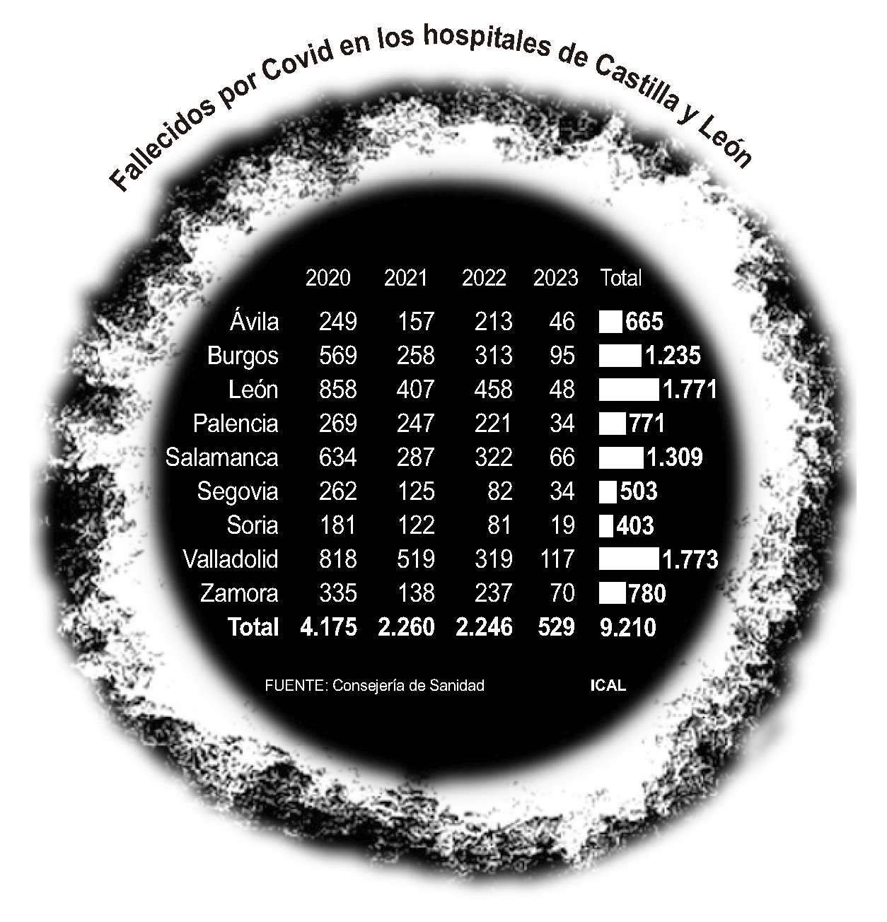 La misteriosa neumonía de Wuhan que se ha cobrado ya más de 503 vidas en los hospitales de Sacyl en Segovia 1 Fallecidos por Covid en los hospitales de Castilla y León (10cmx11cm)