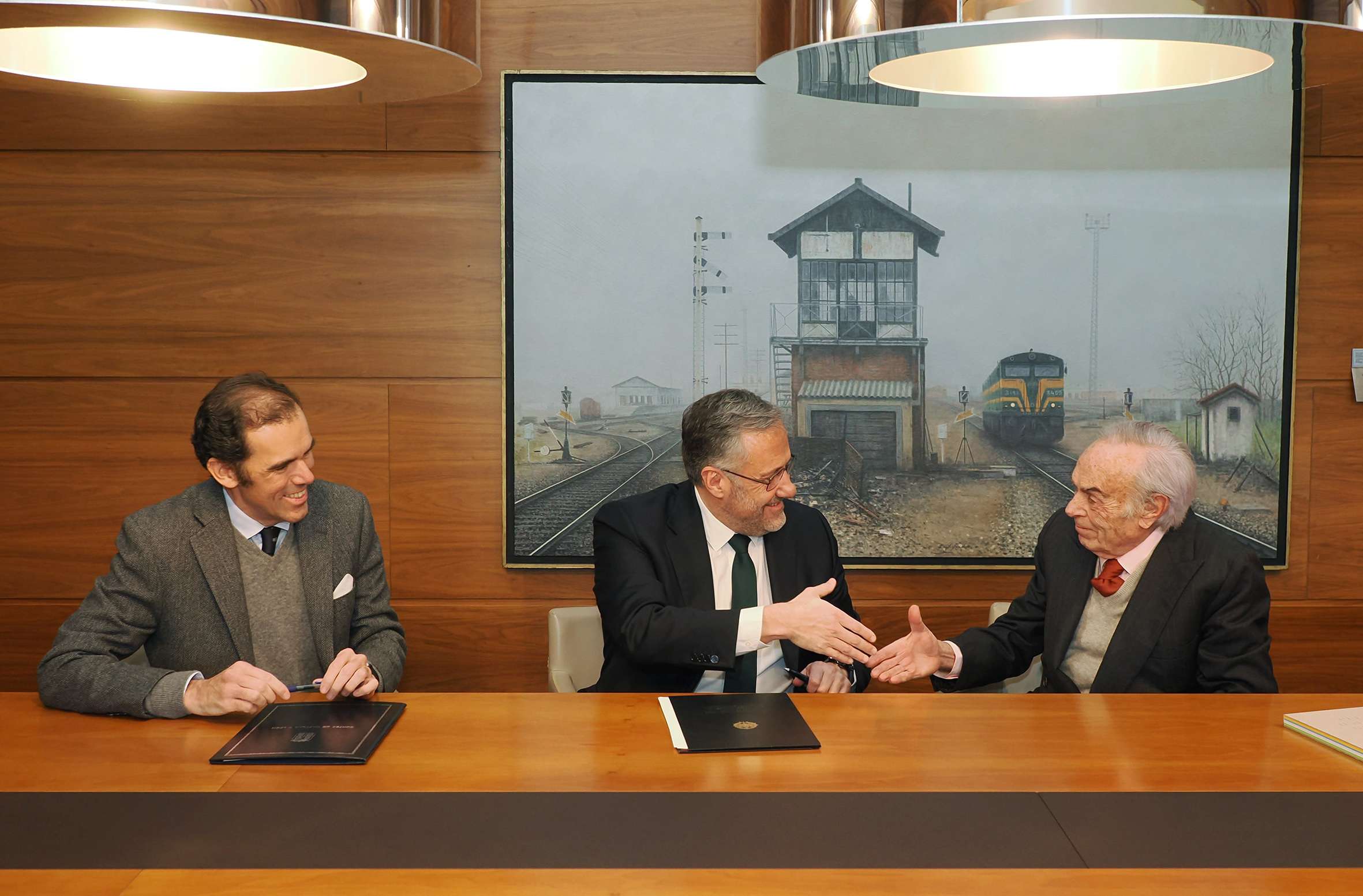 Firma de un convenio de colaboración de la Fundación Castilla y León y la Fundación Duques de Soria
