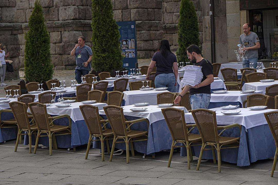 Trabajadores de hostelería de Segovia.
