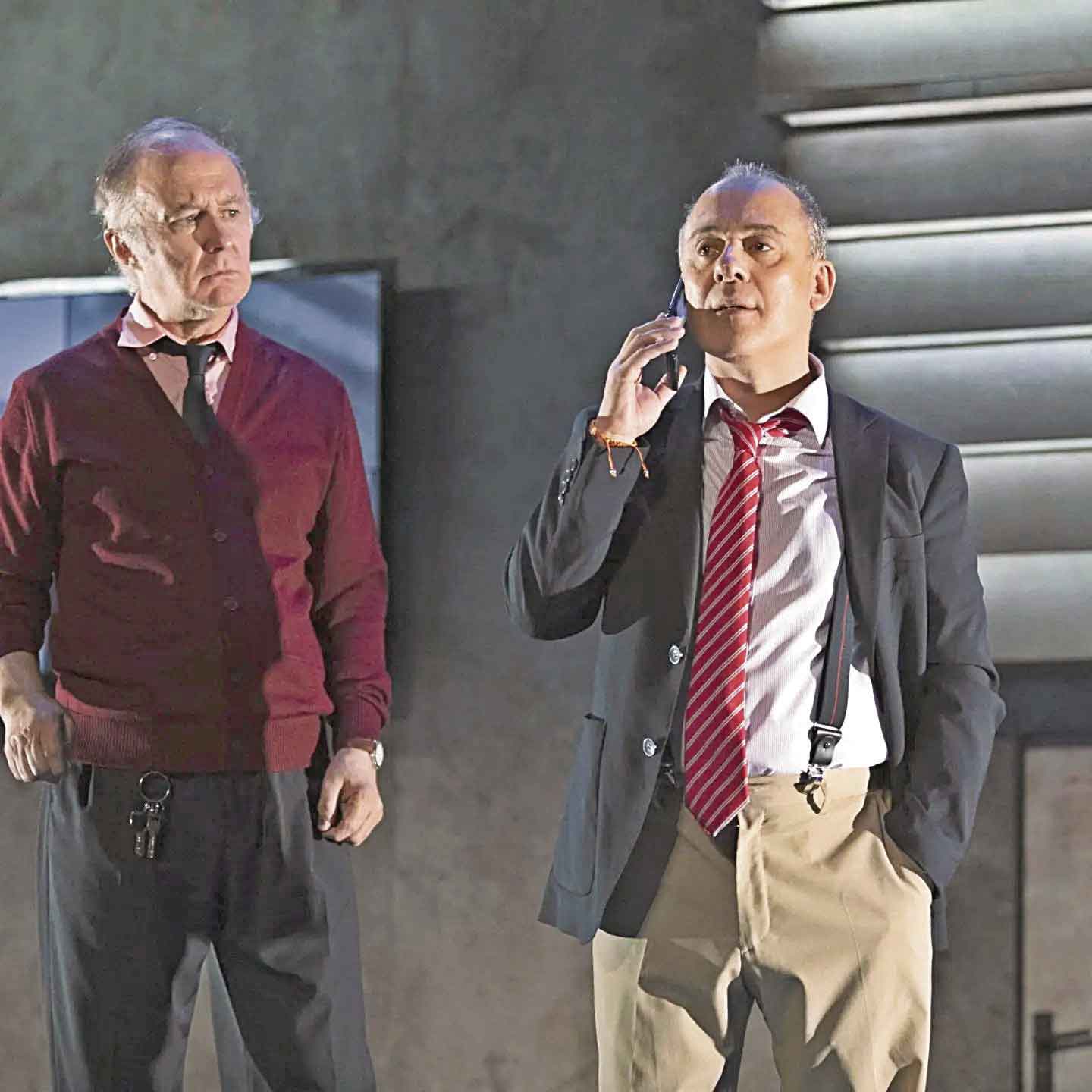 Luis Bermejo y Javier Gutiérrez. Foto: Teatro de La Abadía.