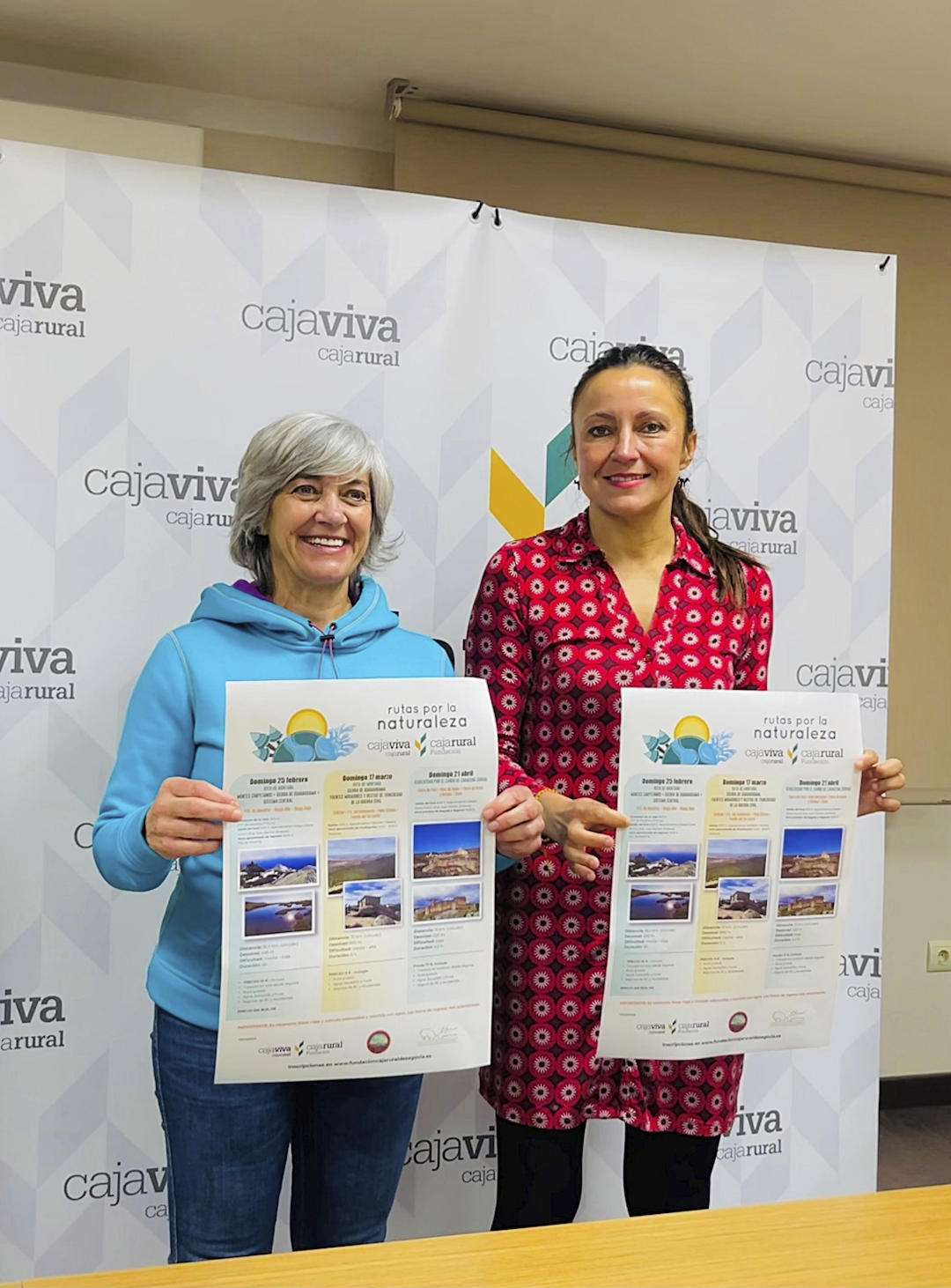 Ana Isabel San Hipólito, directora de Nordic Walking Segovia, y Beatriz Serrano, directora de la Fundación Caja Rural de Segovia.