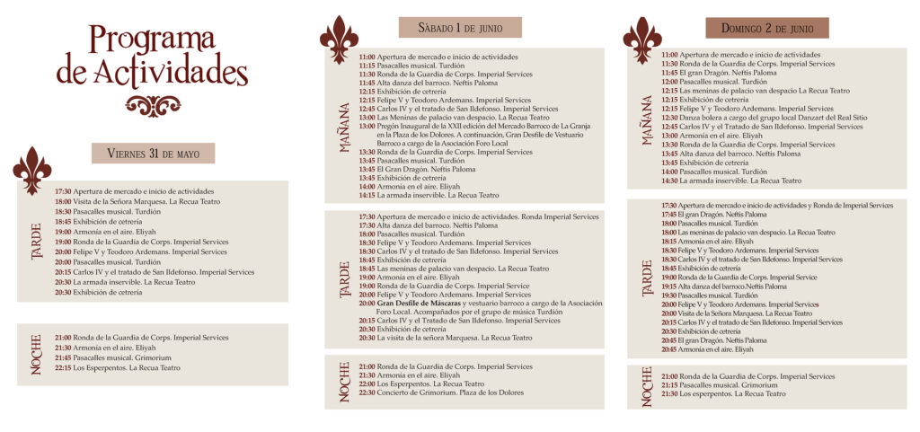 Programa de actividades del Mercado Barroco 2024. Programa de actividades del Mercado Barroco 2024.