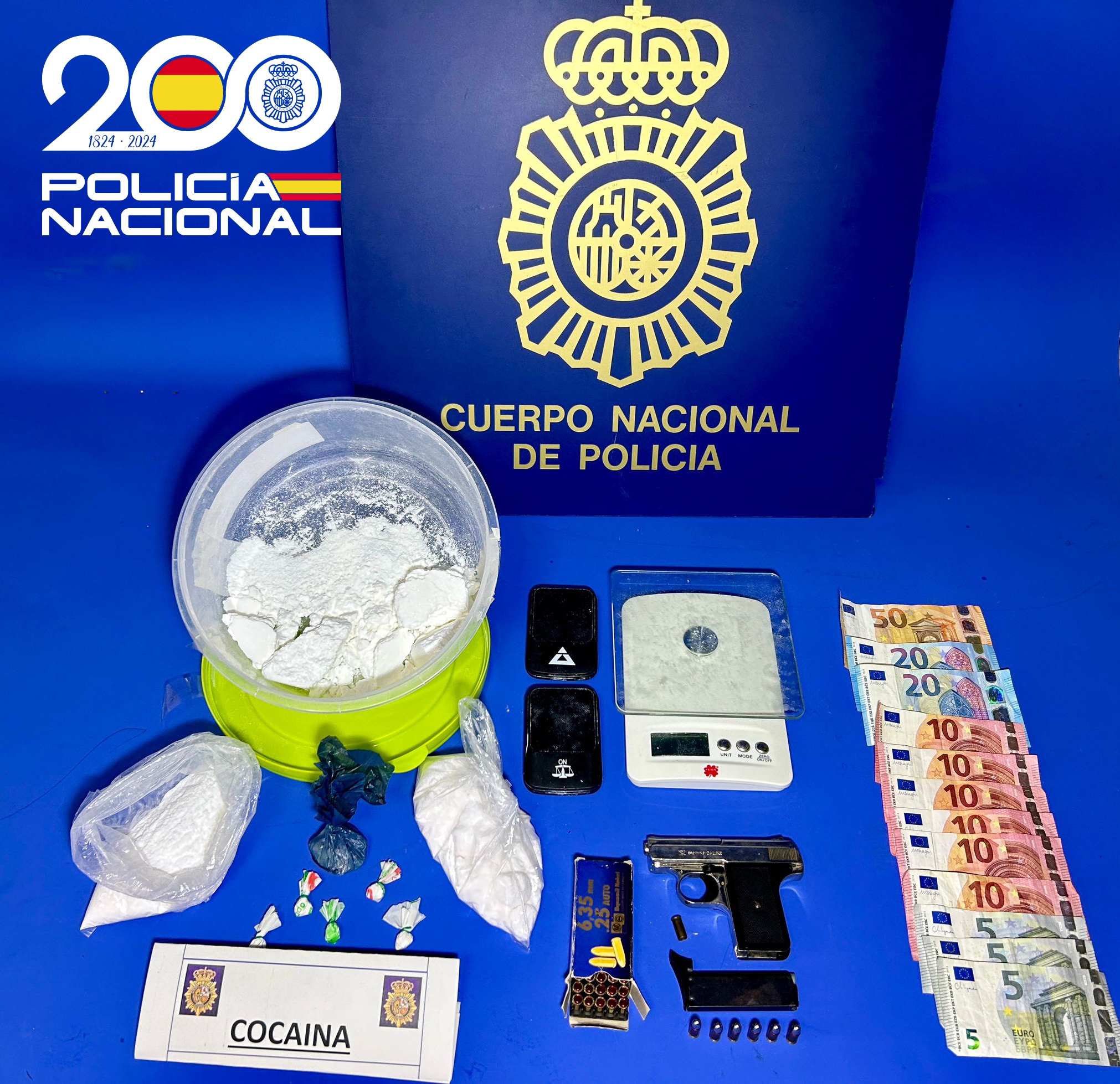 Detenidos tres narcotraficantes en Burgos e incautados más de 600 gramos de cocaína y una pistola de fuego real