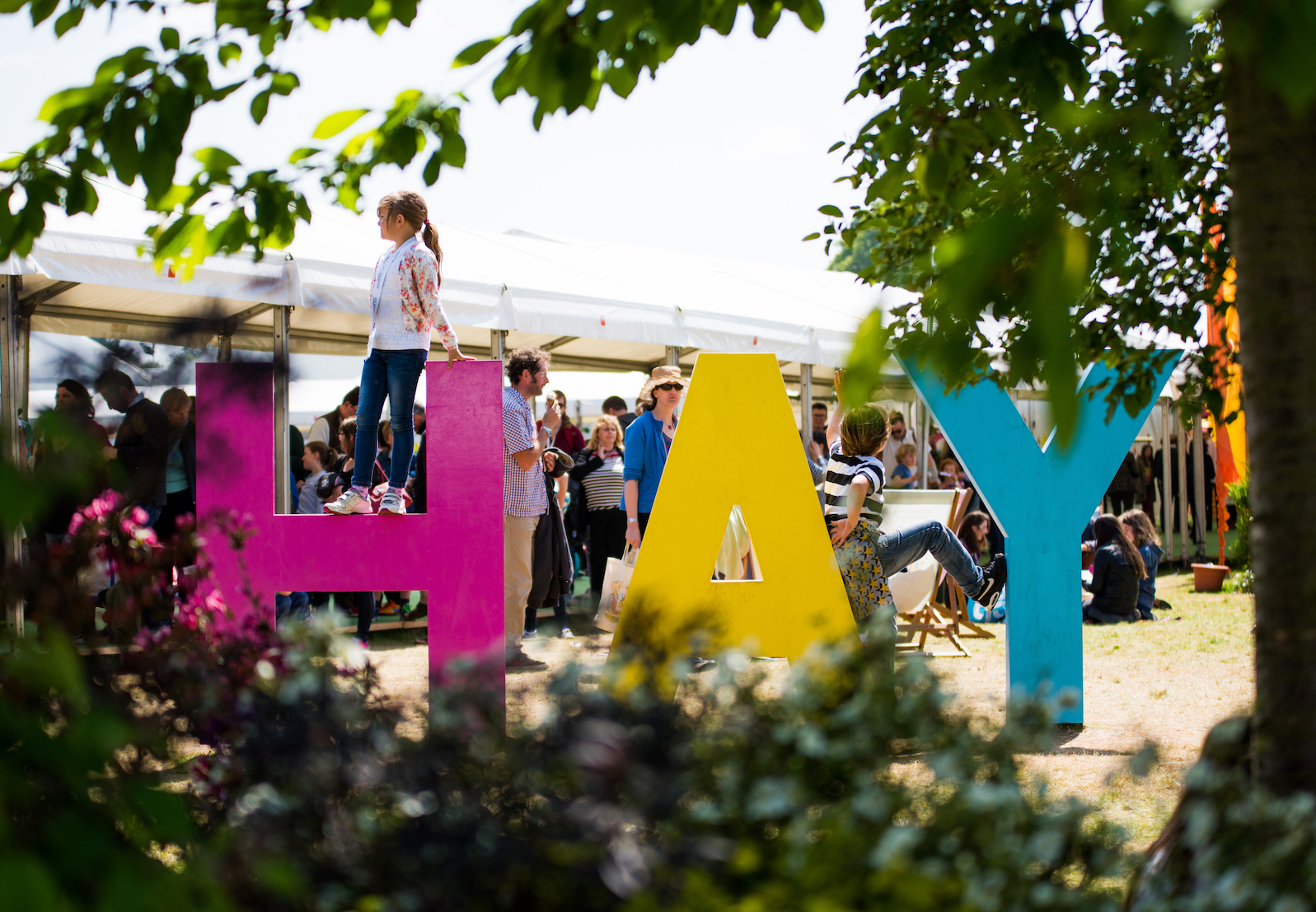 Decoración del Hay Festival en Gales