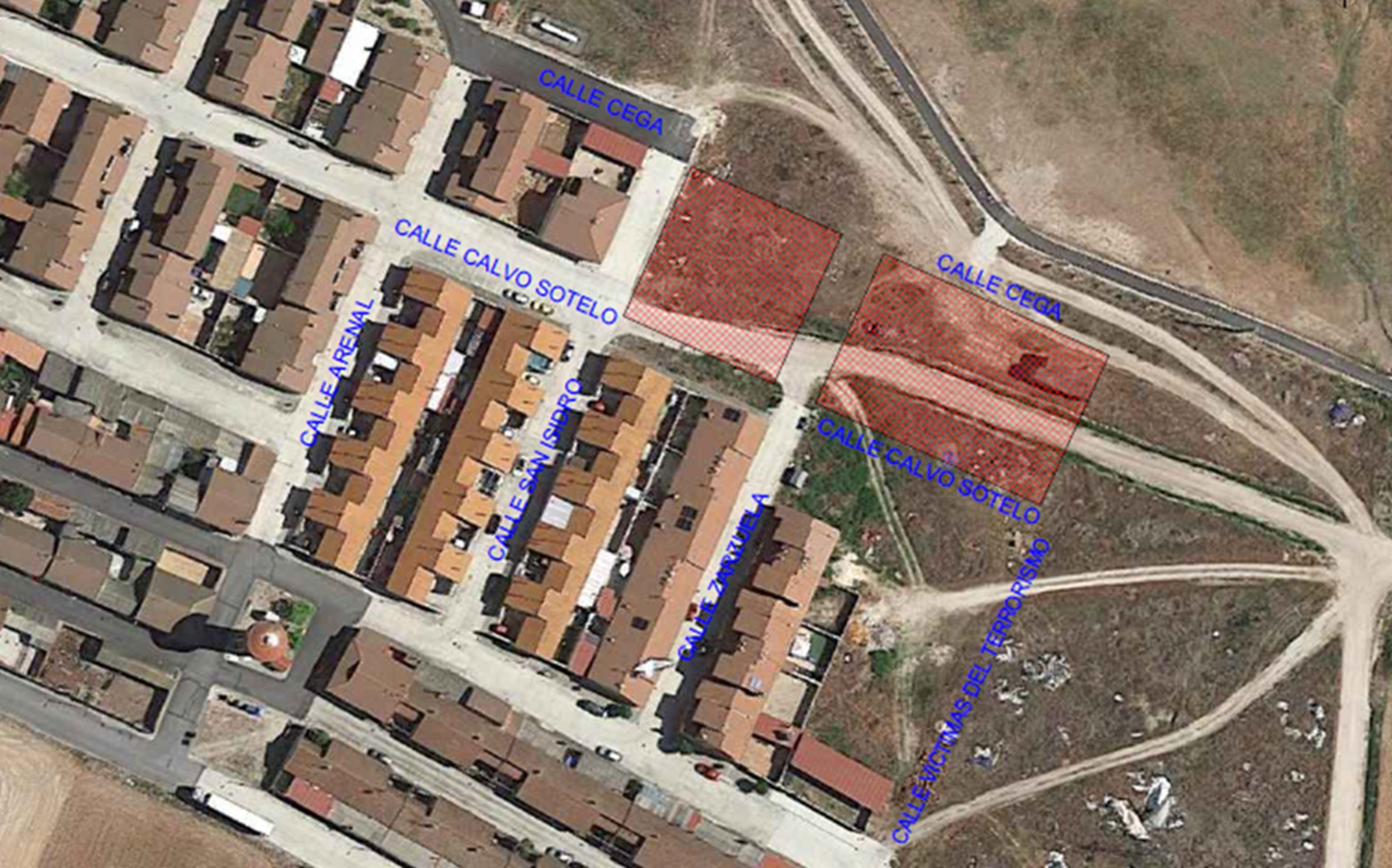 Vista aérea de las parcelas en las que se van a edificar las viviendas / Junta de Castilla y León