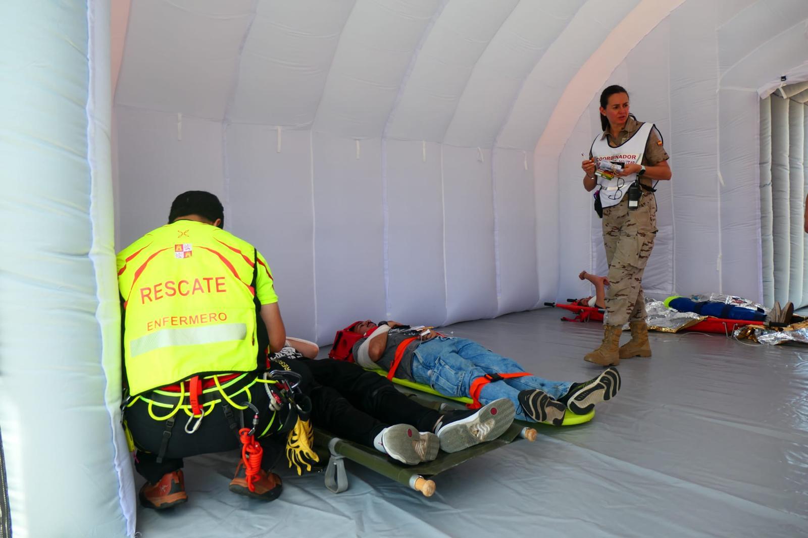 Rescate durante el simulacro